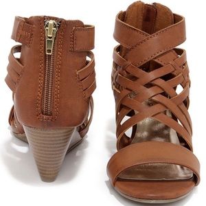 Madden Girl Brown Caged Wedge Sandals